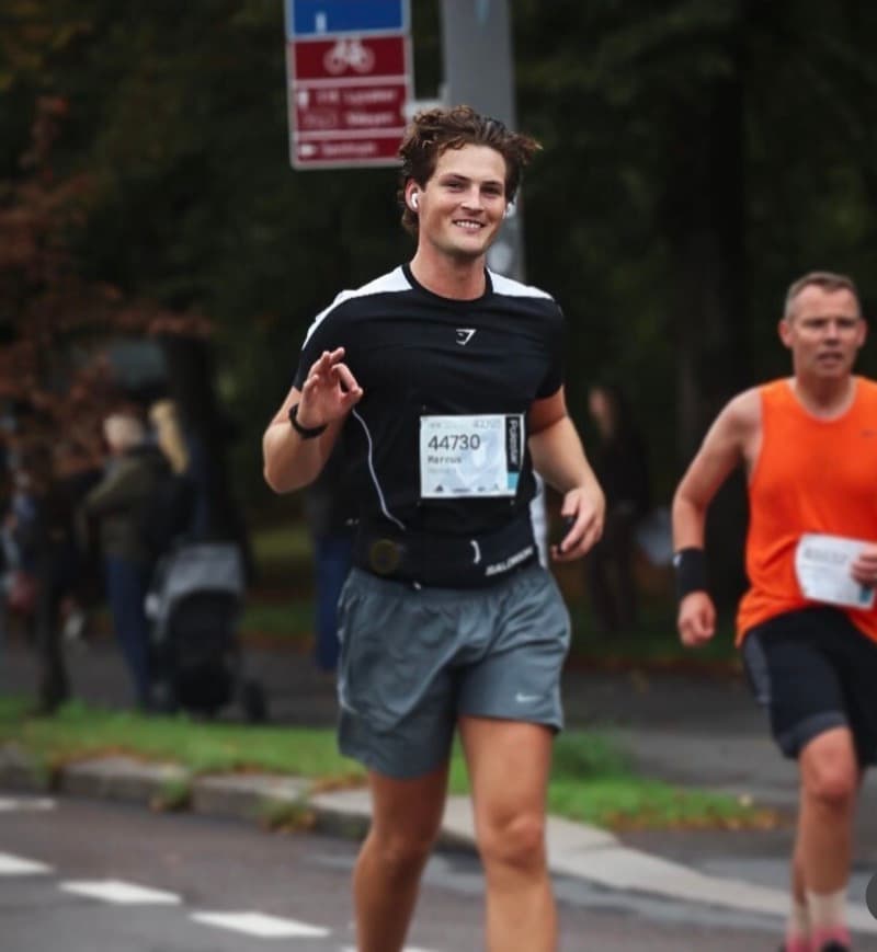 Marcus running his first marathon